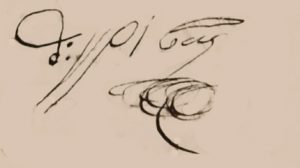 Υπογραφή Γρίβα. Αρχείο Γίτσας Πανταζή Ναστούλη
